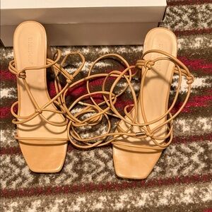 Bamboo Tan Strappy Heels